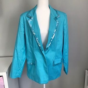 Quacker Factory Blue Blazer L